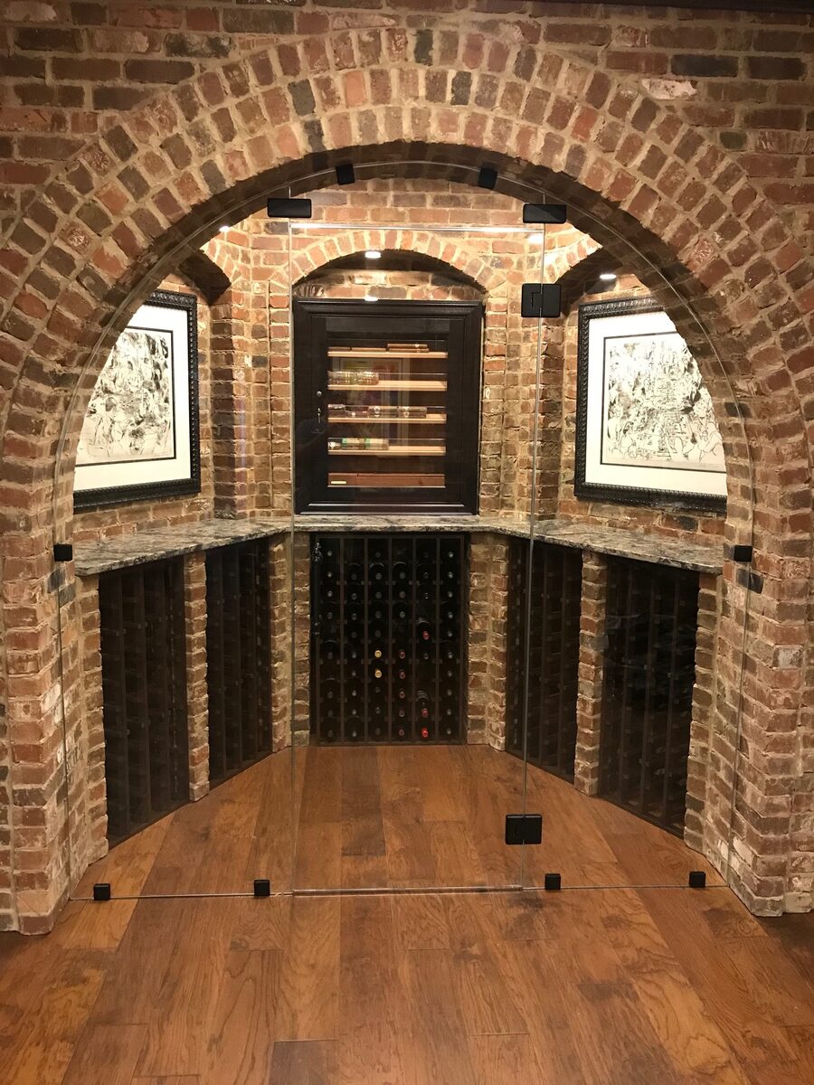 Glass wine cellar door