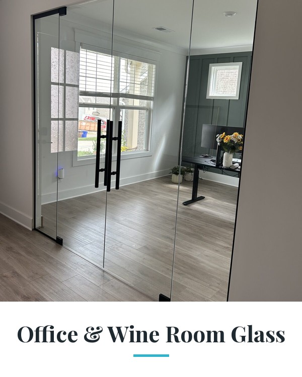 Frameless glass office wall